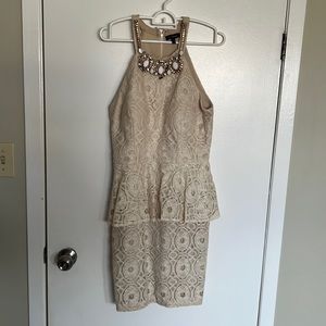 Peplum style lace dress